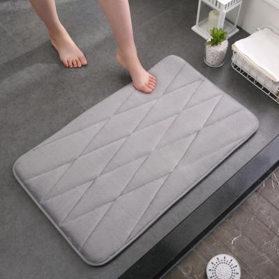 China Washable Water Absorb Memory Foam Bath Mat For Bathroom Shower Mat Door Kitchen Using Non Slip Floor Mat for sale