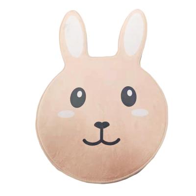 China Custom Made Washable Pink Bunny Blanket Shape Anti Slip Cheap Shape Baby Play Mat Baby Carpet For Kids for sale