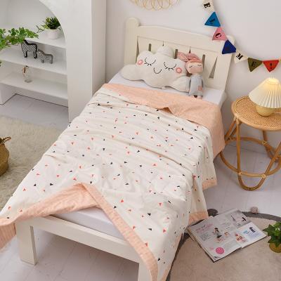 China 100% Cotton Cooling Pink Design For Baby Girl Embroidery Summer Cooling Quilt For Kids for sale