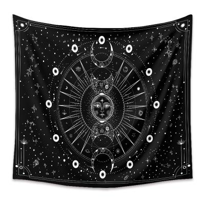 China Washable Tapestry Wall Hanging Sun Moon Psychedelic Stars Space Wall Tapestry For Bedroom Wall Home Decor for sale