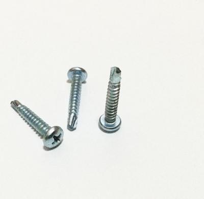 China Factory Direct 25mm Round Blue Pan Head Tapping Machine Self Drilling White Slotted Screws for sale