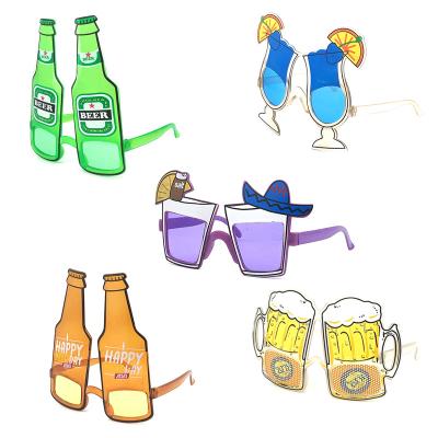 China Fashion Sunglasses Plastic Beer Festival Promotional Decorative Sunglasses Accept Custom Design for sale