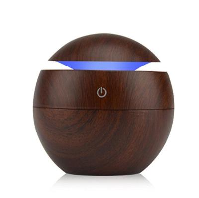 China Hotel Factory Direct Wooden Grain Circular Aroma Diffuser Car Air Purifier Ultrasonic Aroma Diffuser Household Humidifier for sale