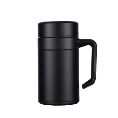 China Stocked Handle Office Mug 304 Stainless Steel Tea Cup Gift Customized Double-Layer Vacuum Water Office Mug for sale