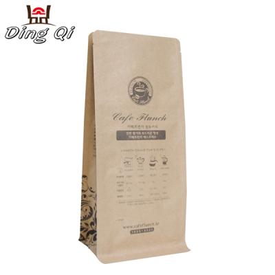 China High Quality Big Promotion Flat Bottom Gusset Kraft Paper Side Bag Moisture Proof With Zipper for sale