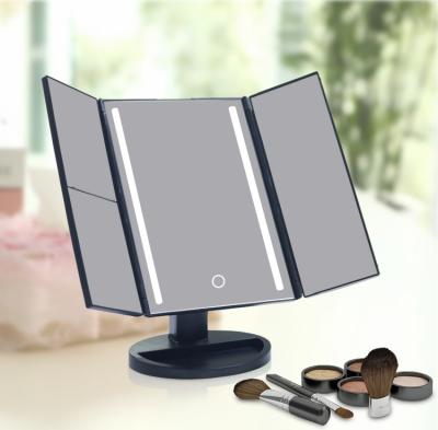 China Factory direct sale led mirror vanity light triple lit mirror make up mirror with led for sale