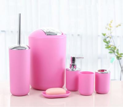 China Sustainable Hot-selling Pink Biodegradeable Bathroom Accessories Set For Home And Hotel Use for sale