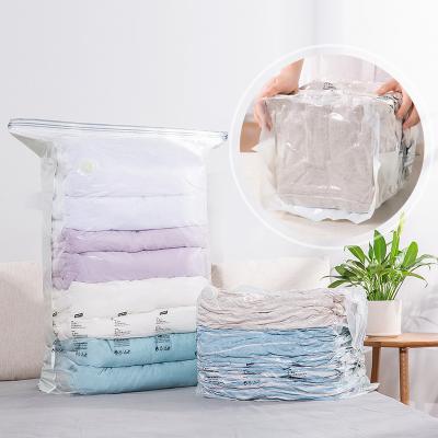 China Folding Cube Space Saver Vacuum Storage Bags Double Zipper Compression Sack For Clothing Pillow Toys for sale