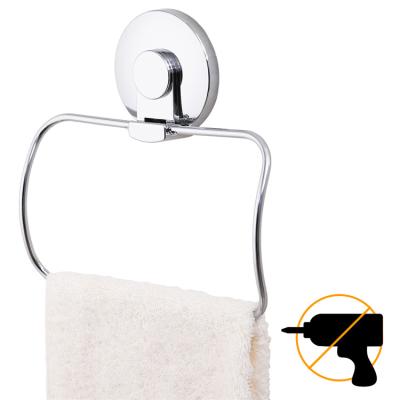 China Sustainable Bathroom Easy Apply Suction Cup Towel Racks Stainless Steel Towel Rack Hanging Rack Iron Wall Mounted Towel Rack With Hooks for sale