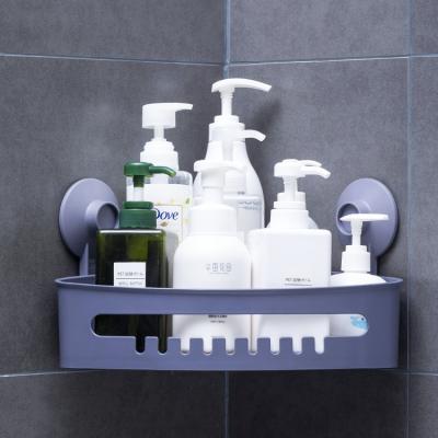 China NEW Design 2021 Shower Corner Shower Shelf Trolley Removable Bathroom Shower Shelf NO--drilling Eco-friendly Suction Cup Wall Mounted for sale