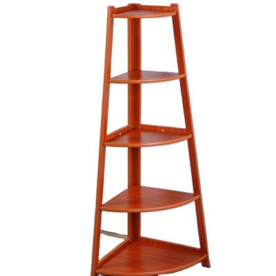 China Expandable Modern Furniture Bookshelf Bookcase Decorative Wooden Ladder Shelf for sale