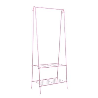 China Convertible Furniture Metal Floor Standing Coat Rack With Shoe Rack for sale