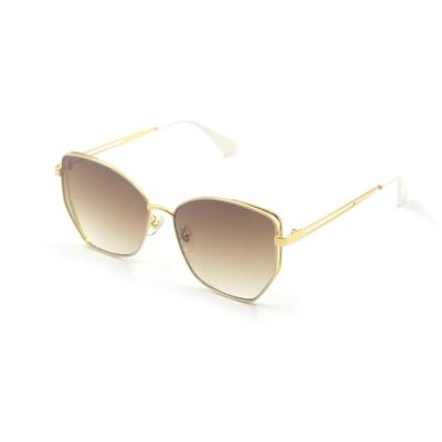 China Custom Metal Women Glasses Sun Glasses Female Logo Sunglasses Fashion Sun Glasses for sale