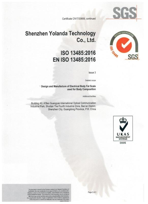 ISO13485 - Shenzhen Yolanda Technology Co., Ltd.