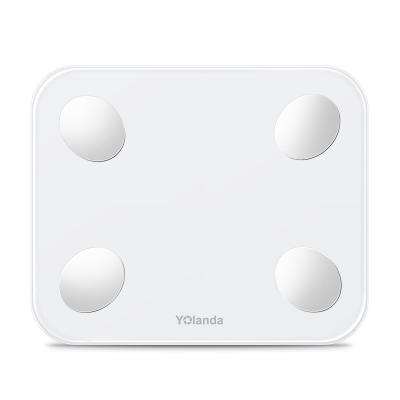 China Professional Yolanda 180kg 400lb Capacity Body Fat Water Smart Bone Weight Digital Bathroom Scale for sale