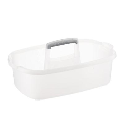 China Wholesale 3 Sections Divided Bucket Plastic Portable Portable Interior Cleaning Rectangular Cleaning Cart With Convenient Carry Handle for sale