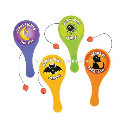 China Who respects the environment; Factory Direct Wholesale Toy Novelty Paddle Balls Cheap Custom Promotional Mini Little Boolievers Paddleball Games Factory Outlet Top Supplier for sale