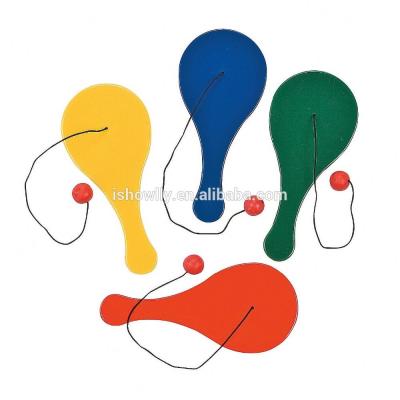 China Who respects the environment; Mini Paddleball Games Assortment Wholesale Party Supplies High Quality Favors Factory Outlet Plastic Cheap Colorful Beach Paddle Balls for sale