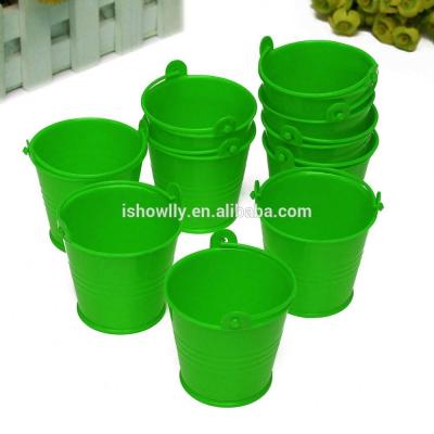 China 2017 Fashion Viable Hot Selling Mini Cute Green Pails Wholesale Reusable Plastic Pail Manufacturer With Low Price For Gifts for sale