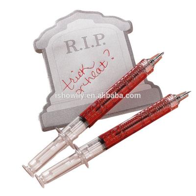 China office & School Pen Hot Sale Promotional Plastic Syringe Parks Doctor Nurse Halloween Novelty Fake Injection Needle Shape Ballpoint Pens Costume for sale