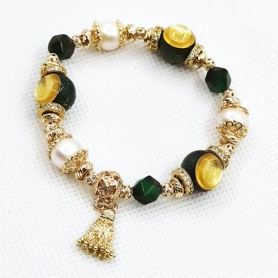 China Crystal Precious Metal India Resin Tiger Hand Made Green Stone Eye Natural Orgonite & Bracelets for sale