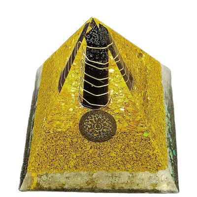 China Large Shungita Pyramid Orgonite Bulk Pyramid 130mm Shungita Orgone Pyramid India for sale