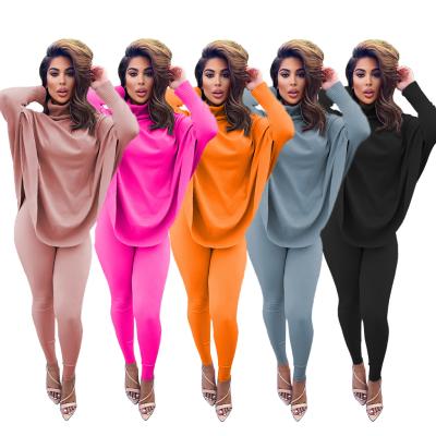 China European and American fashion casual color bat anti-pilling sheer sleeve split jacket pants two sets of manufacturers for sale