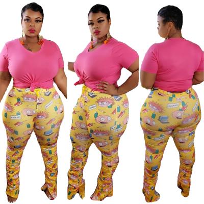 China New arrivals plus size springs and summer fashion plus size 3 color pants ladies family wear pants for sale