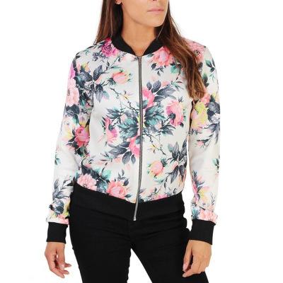 China Sales of available QUICK DRY long sleeve European and American women's pink printing small women's jacket coat for sale