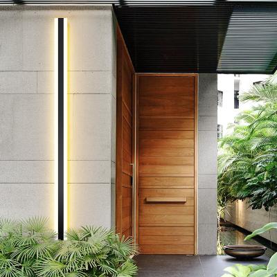 China Modern Outdoor Lighting Fixtures Waterproof Outdoor Outdoor Wall Lights Garden Linear LED Wall Sconce Long Strip Light Fixture Wall Lamps for sale