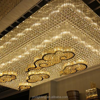 China Modern European Hall Square Hotel Crystal Chandelier Lighting Decoration Customized Large Crystal Pendant Light Luxury for sale