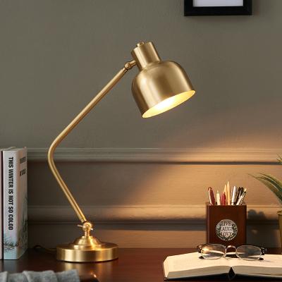 China Modern Simple Modern Brass Table Lamp Study Reading Lamp Desk Bedroom Bedside Lamp for sale