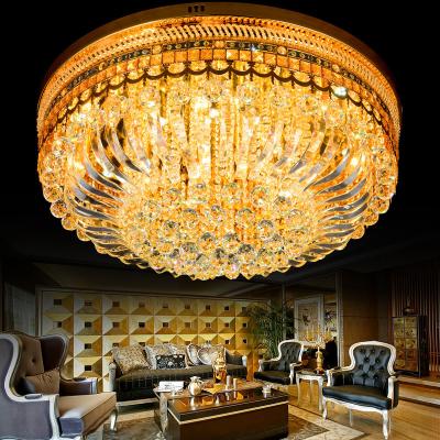 China Modern Fancy Round Led Ceiling Lamp Fixture Crystal Ceiling Light Surface Mounted Luxury Home Decorative For Living Room for sale