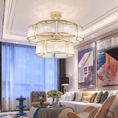 China Customized Modern Nordic Light Luxury Metal Chandelier Lighting Hanging Lights for Living Room and Hotel for sale