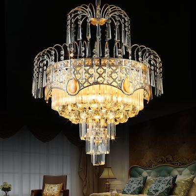 China Hot Selling Modern Customized Luxury For Home Hotel Large Crystal Chandelier Light Metal Gold Pendant for sale