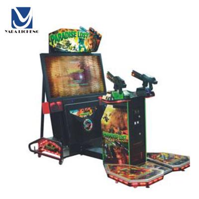 China Coin Operated Arcade Electronic Slot Pusher Kids Ticket Redemption Gun Shooting Game Machine For Children W260*D152*H162CM for sale