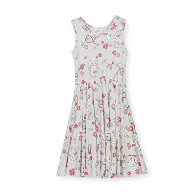 China Breathable High Quality Girls Clothes Sleeveless Kids Dresses Fashion Lovely Flower Dress For Kids for sale