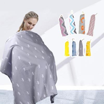 China Breathable Newborns Feeding Blanket Cotton Nursing Cap Light Weight Foldable Nursing Blanket Feeding Apron for sale