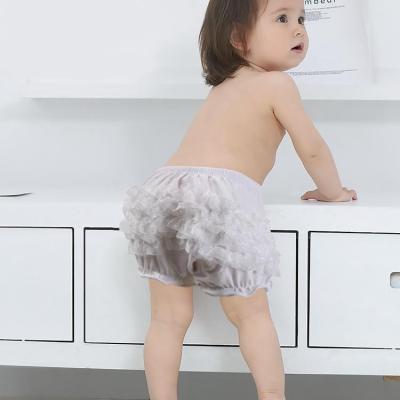 China Anti-pilling Toddler Babies Diaper Cover Ruffle Bloomers Solid Color Newborn Shorts Pants for sale