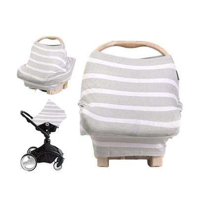 China Cotton Stripe Design Breathable Carseat Cover Infant Care Carseat Canopy Cover for sale