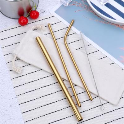 China Stainless Steel Gold Straw Stainless Steel Canudo Sustainable Top Quality Juice Straw For Drinking for sale