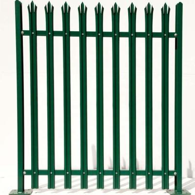 China Easily Assembled Powder Coated Wrought Iron Spear Top Steel Palisade, W Pale Galvanized Steel Palisade Fence for sale