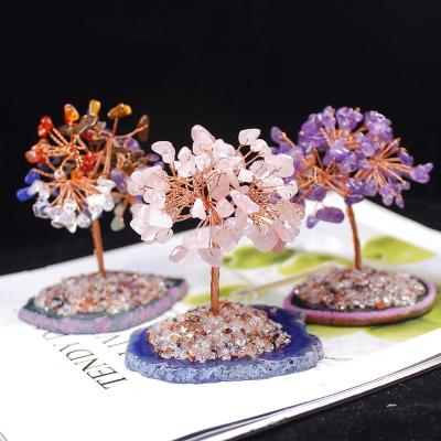 China Wholesale natural lucky gemstone shui feng tree china crystal fortune tree for sale