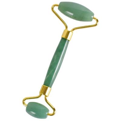 China Jade Premium Natural Green Facial Roller Aventurine Double Face Roller Quality Face Roller for sale