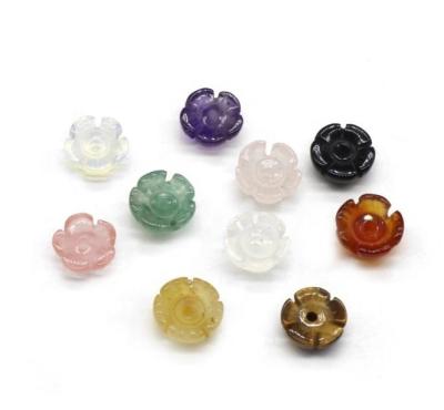 China China Wholesale Natural Crystal Agate Flower Shaped Crystal Carvings Used For DIY Hairpins for sale