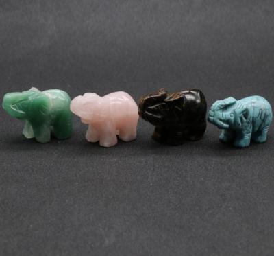 China From China Natural Gem Cut Crystal Elephant Wholesale Semi - Crystal Animal 2 Inch Cutouts for sale