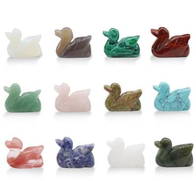 China China Natural Crystal Agate Semi-precious Stone Carving Swan 1.3 Inch Animal Ornaments for sale