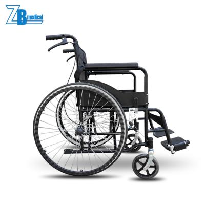 China Rehabilitation Center Stainless Steel Foldable Reclining Wheelchair With Big Inflatable Wheels for sale