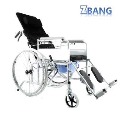 China Durable Adjustable Height Lying-down Wheelchair With Hand Brake And Big Wheel for sale