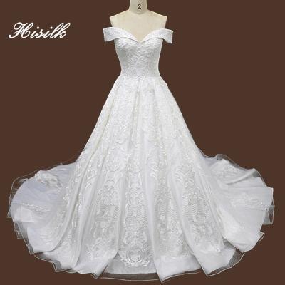 China Elegant victorian Hsilk ball gown viable floral lace applique from Guangzhou factory to make your own ball gown heavily beading bodice for sale